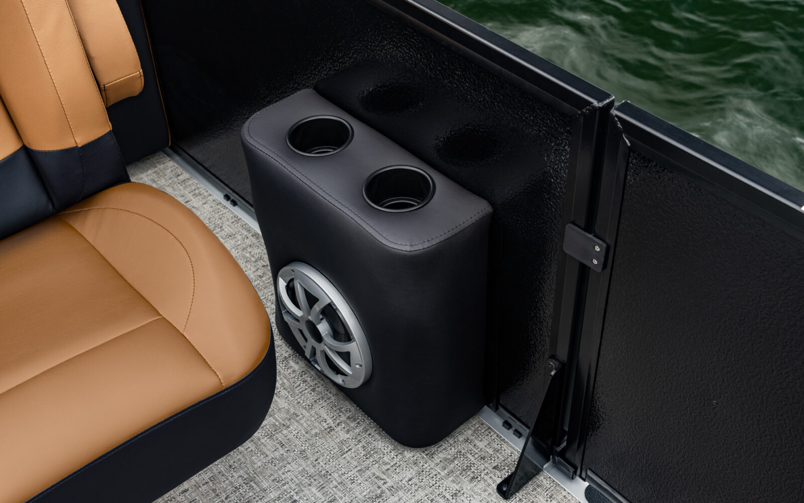 Premier Sunscape pontoon vinyl-wrapped caddy with premium finish.